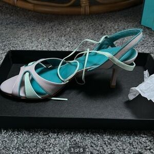 NWT Limited Edition Hugo Boss Mint, Grey & Teal Strappy Heels